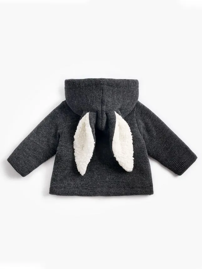 Corduroy Fleece Lined Bunny Ear Jacket