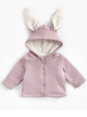 Corduroy Fleece Lined Bunny Ear Jacket