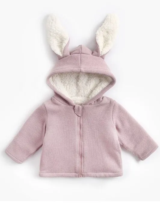 Corduroy Fleece Lined Bunny Ear Jacket