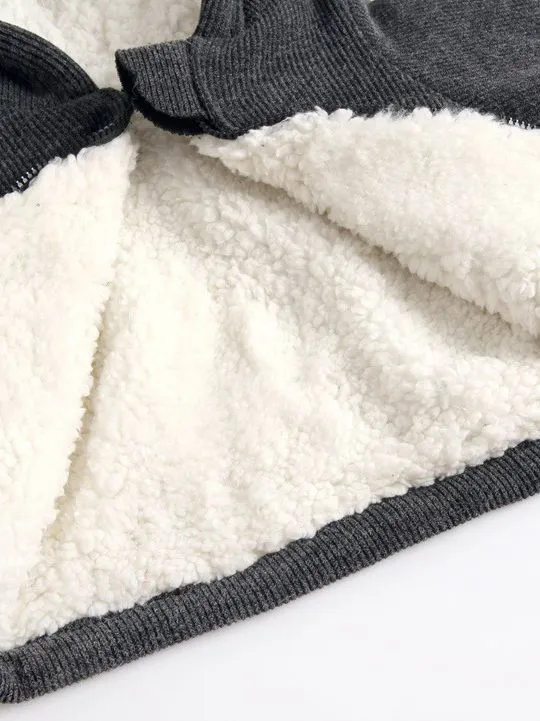 Corduroy Fleece Lined Bunny Ear Jacket