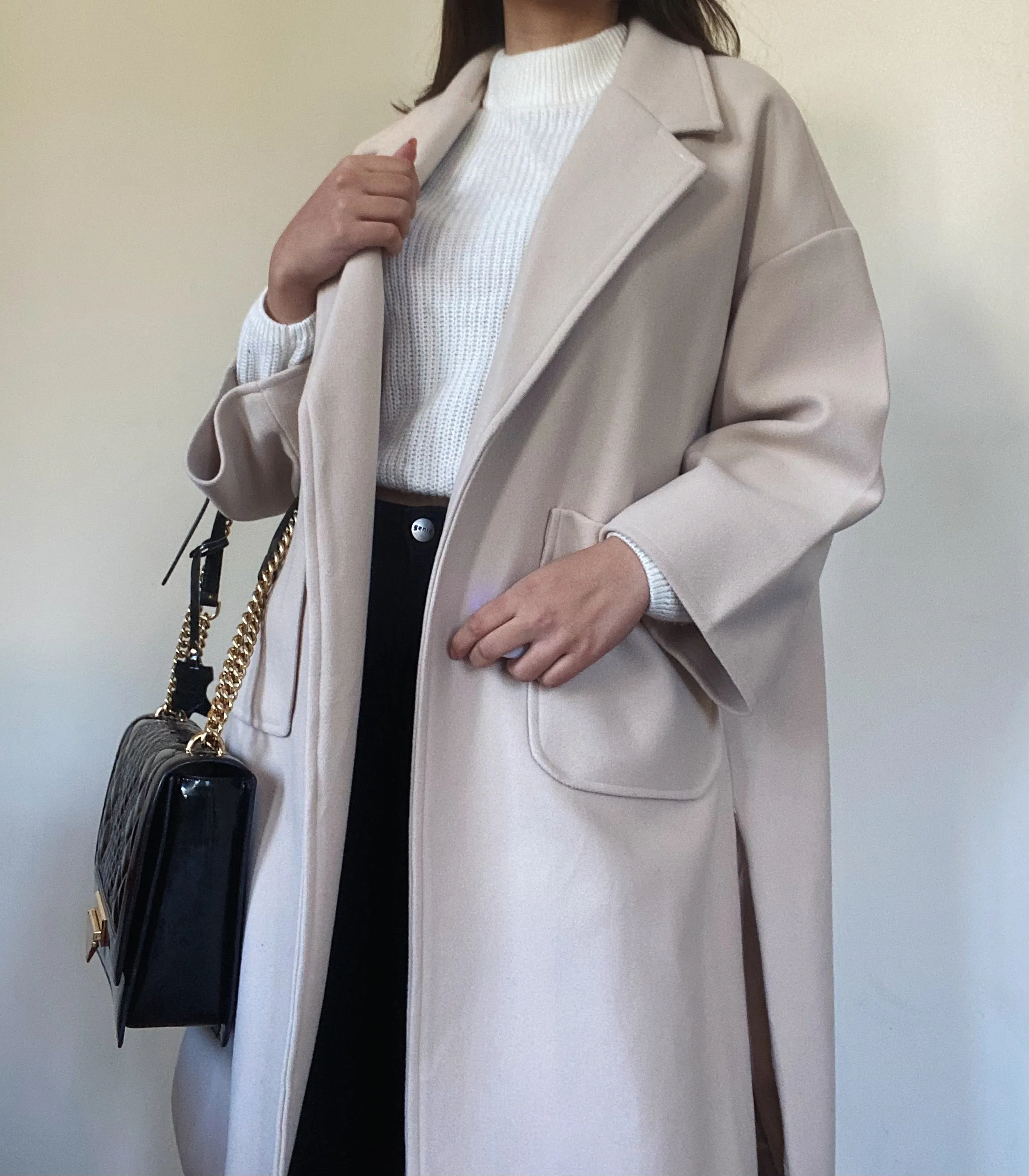 Cream Oversized Coat