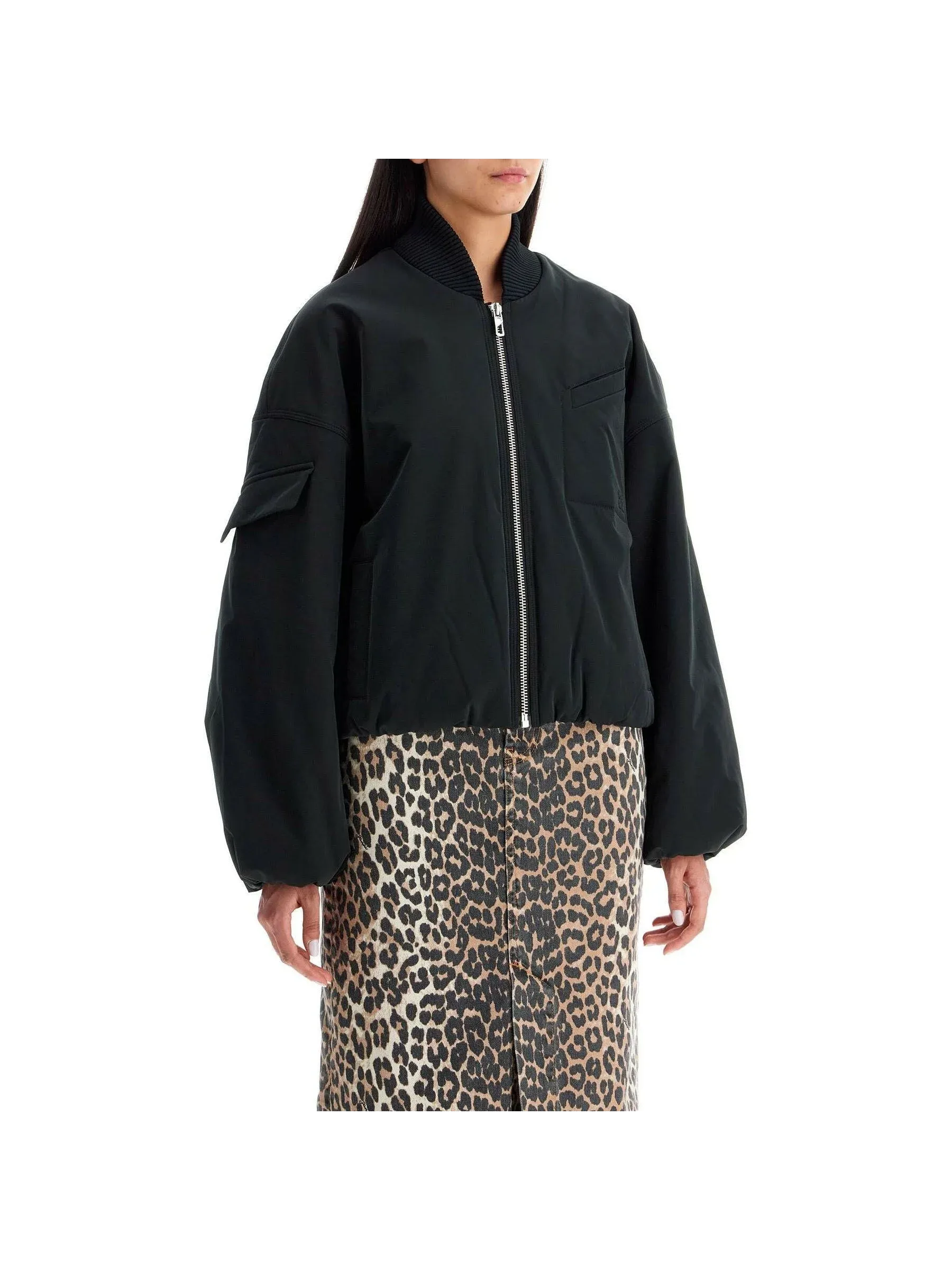 Cropped Bomber Jacket