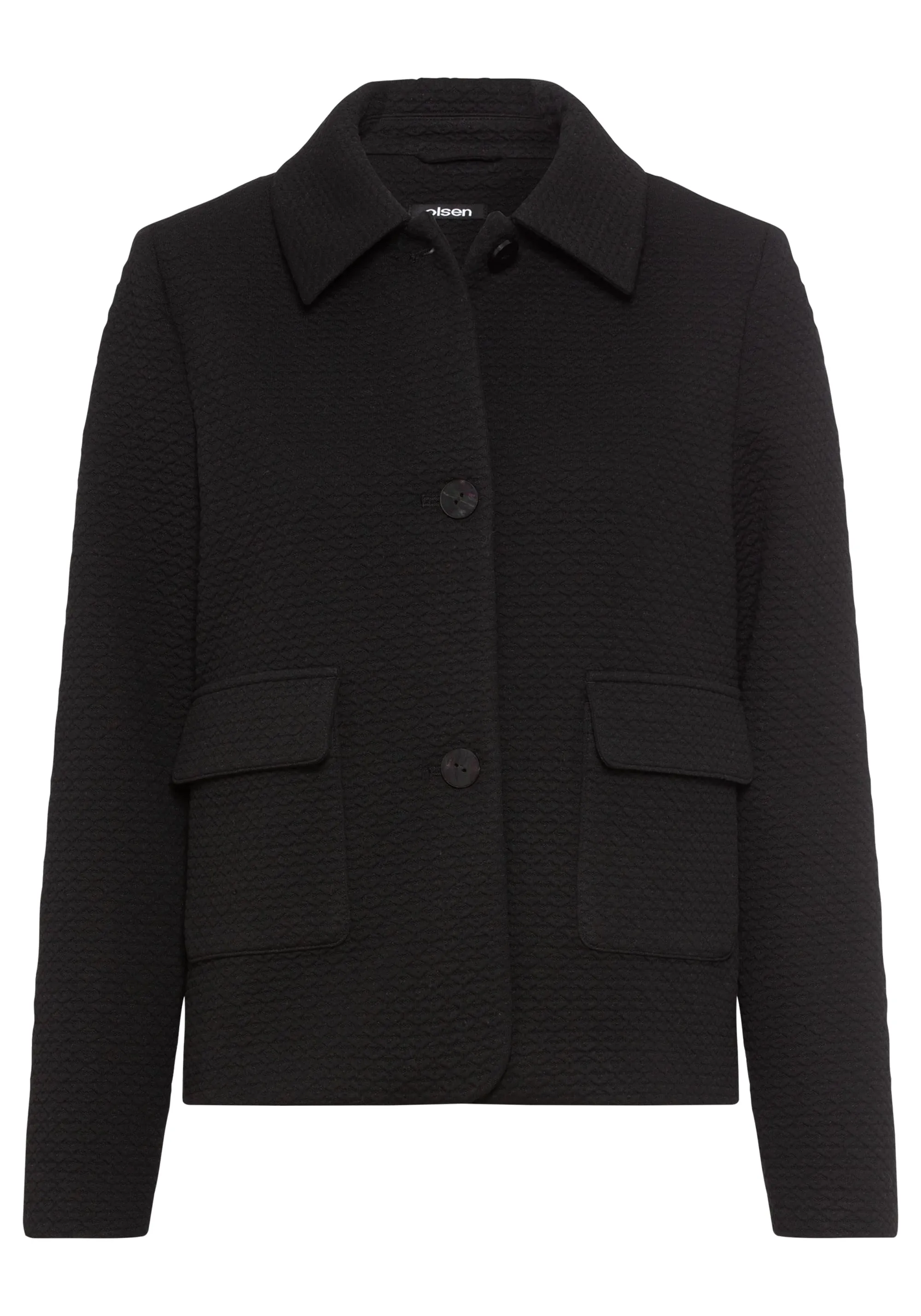 Cropped Jacket with Allover Texture