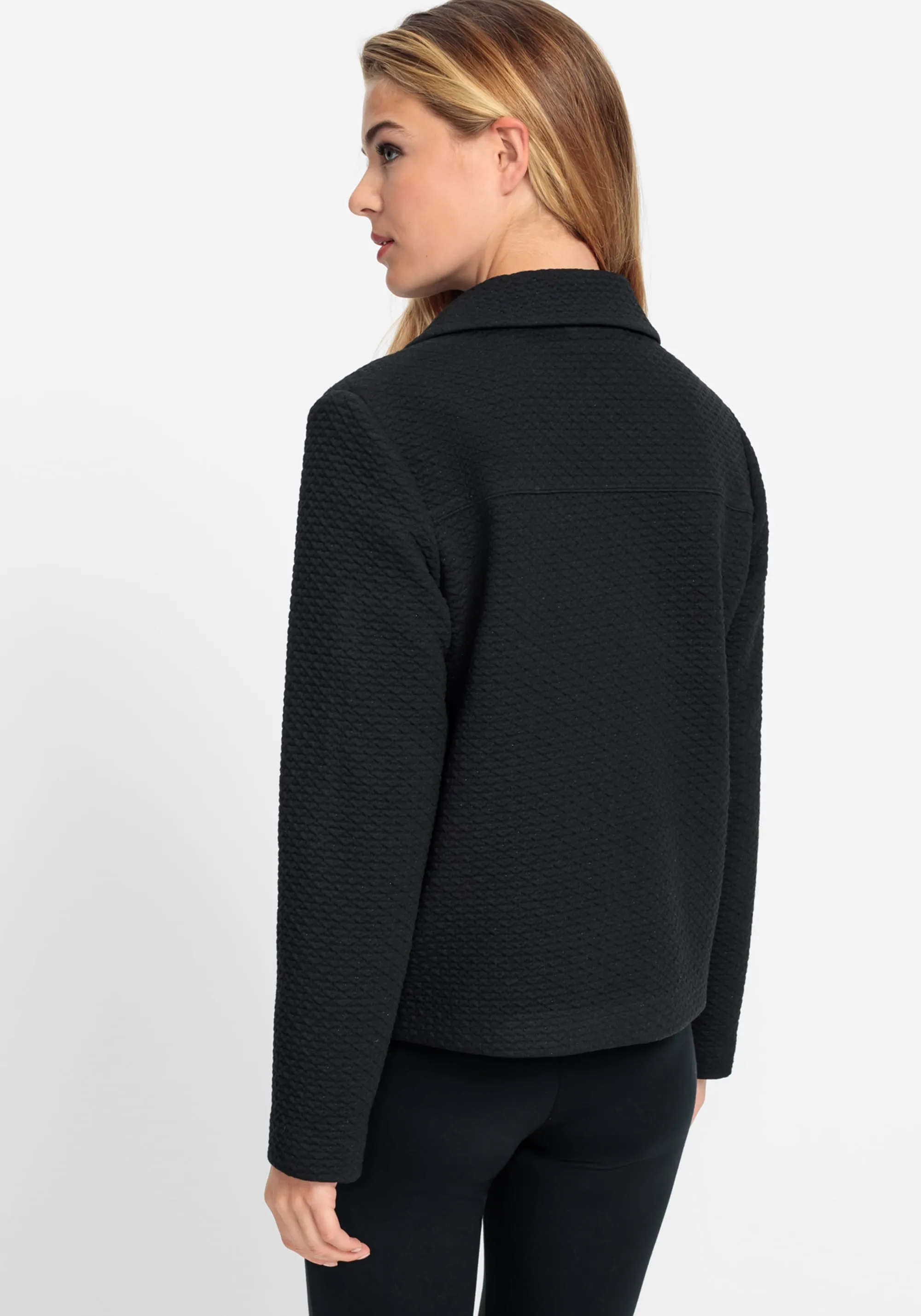 Cropped Jacket with Allover Texture