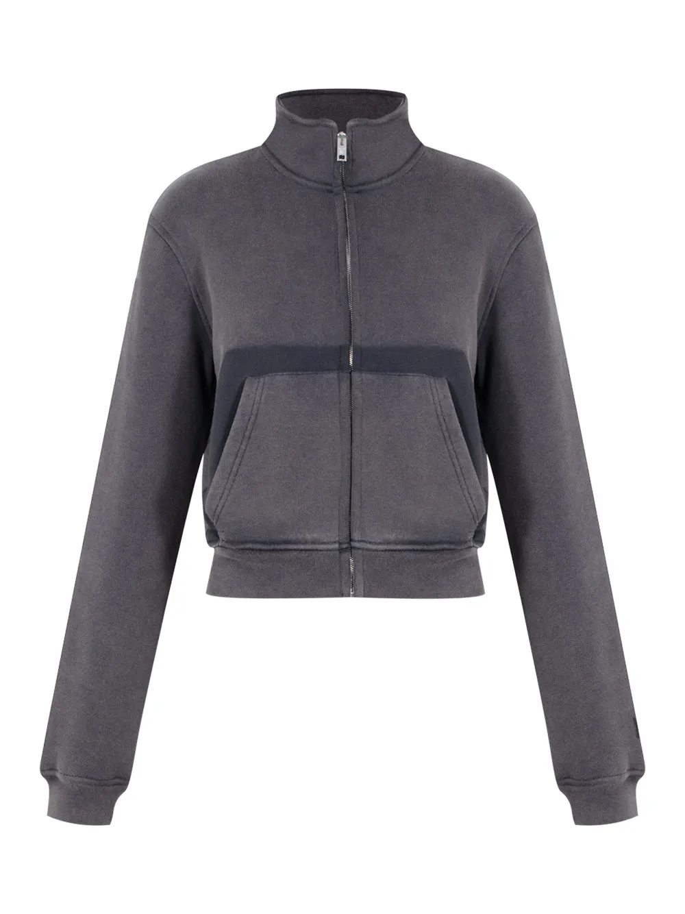 Cropped Zip-Up Jacket (Washed Shadow)