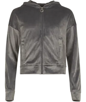 Cudrefin Cropped Zip Hoody Jacket - Iron Gate