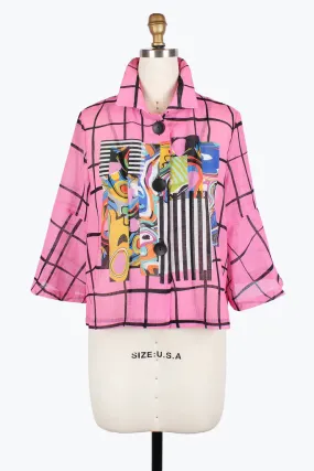 DAMEE MULTI-PATTERN CROPPED JKT - 2456 - PNK