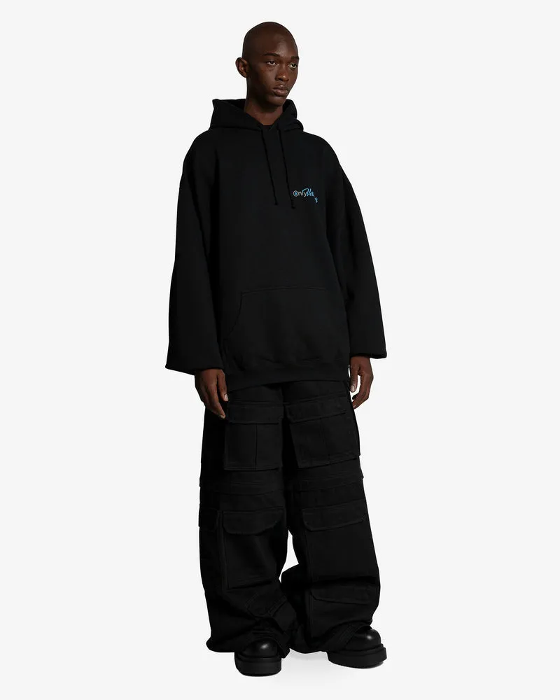 Embroided Logo Hoodie Black