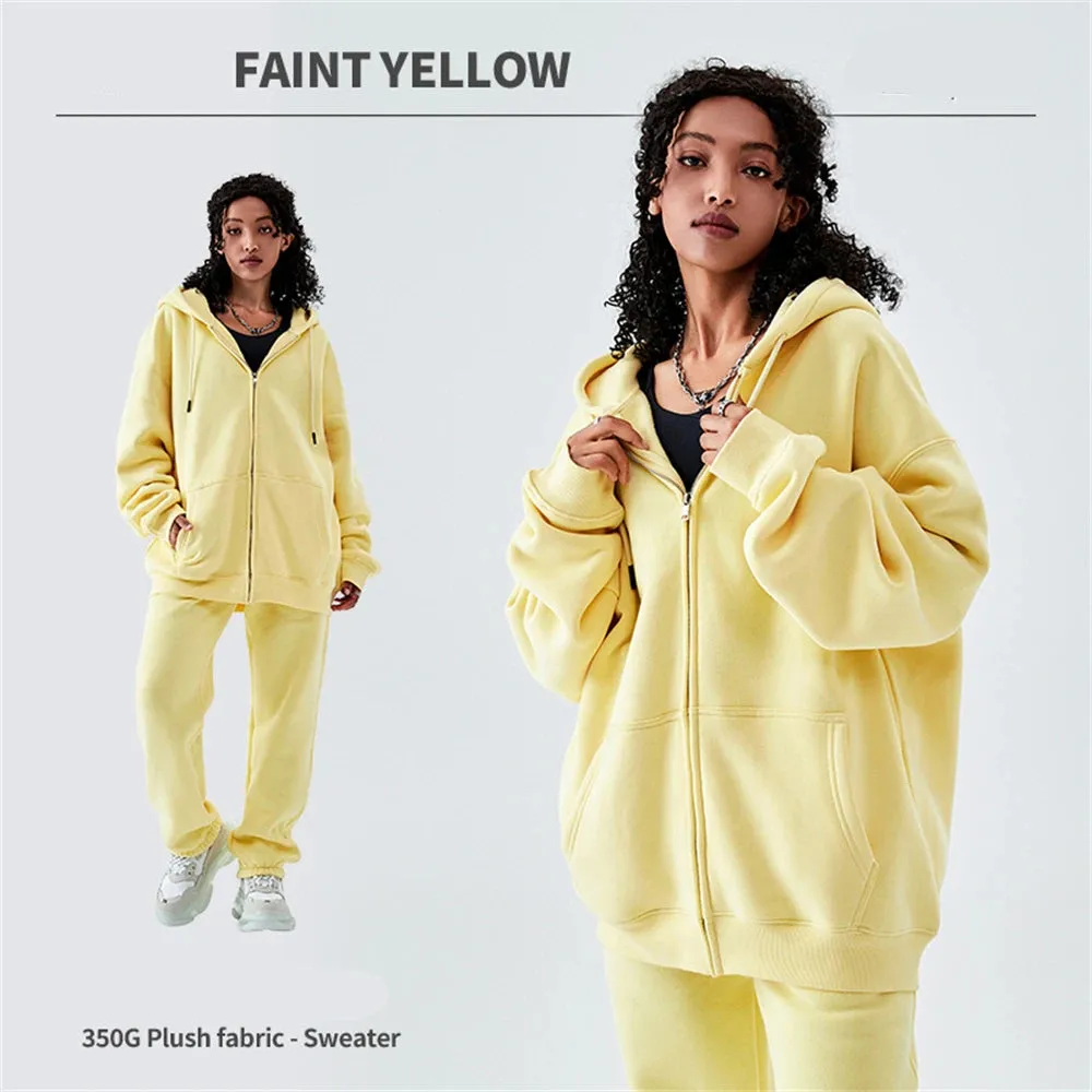 Fall winter Zipper Hoodies Loose fit 350gsm