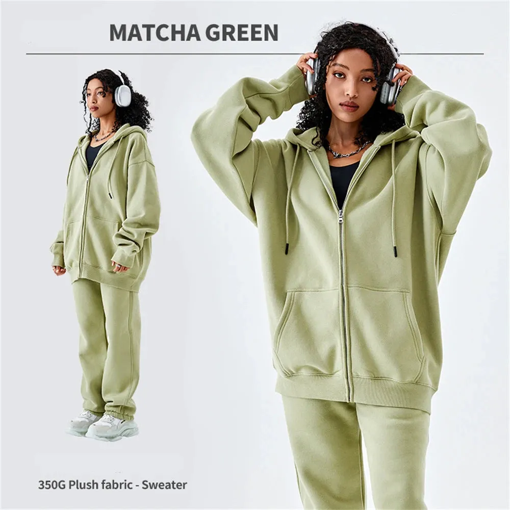 Fall winter Zipper Hoodies Loose fit 350gsm