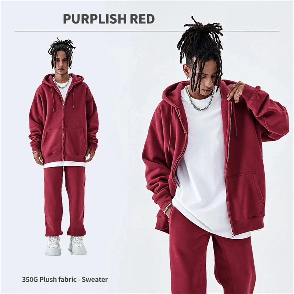 Fall winter Zipper Hoodies Loose fit 350gsm