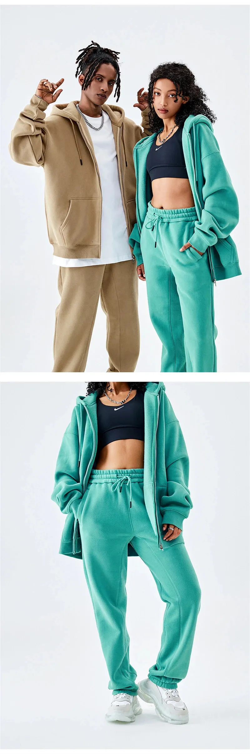 Fall winter Zipper Hoodies Loose fit 350gsm