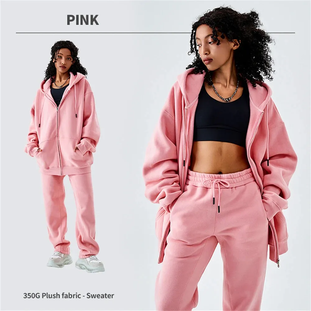 Fall winter Zipper Hoodies Loose fit 350gsm