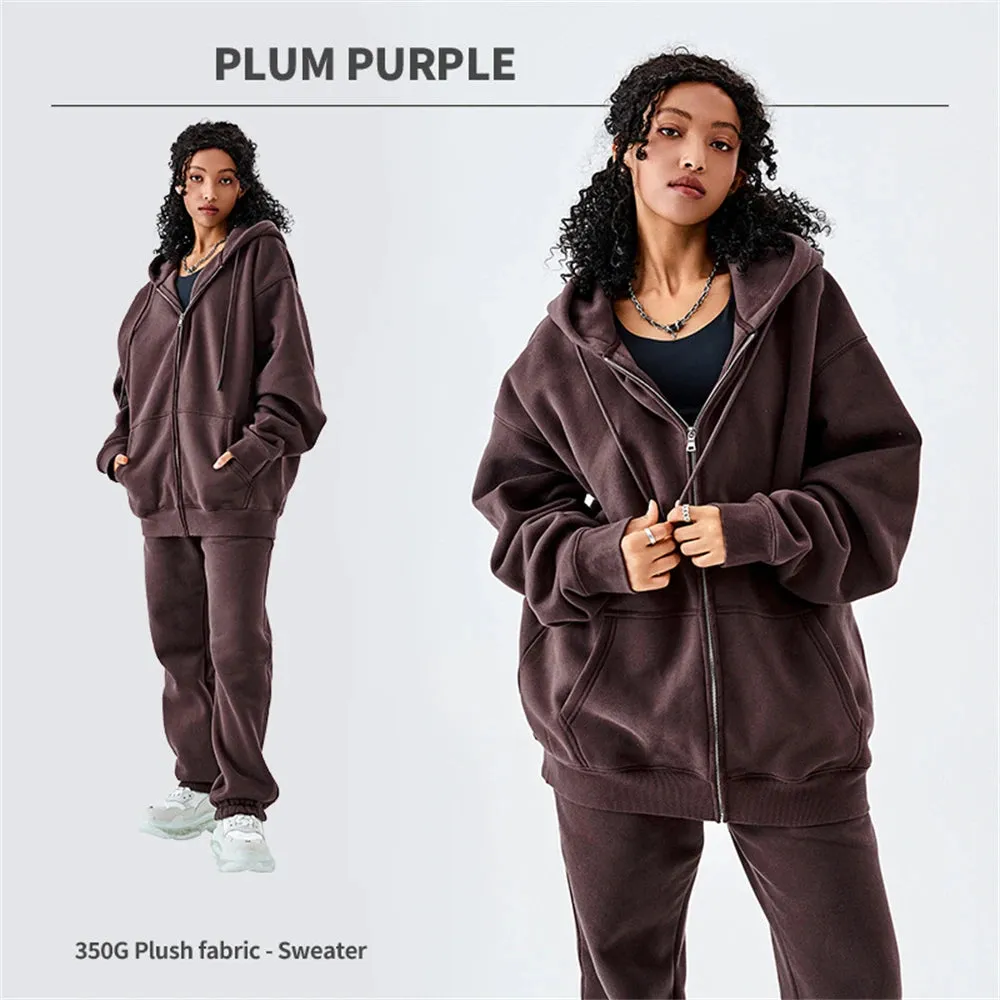 Fall winter Zipper Hoodies Loose fit 350gsm