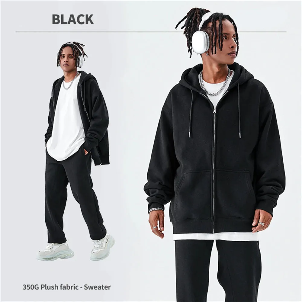 Fall winter Zipper Hoodies Loose fit 350gsm