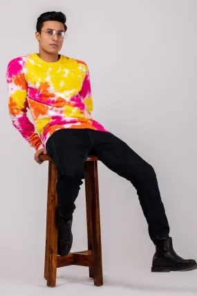 Firangi Yarn Combed Cotton Tie&Dye du noir Sweatshirt