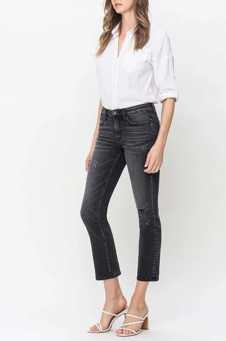 Flying Monkey - Mid Rise Cropped Slim Straight Jeans - F5236