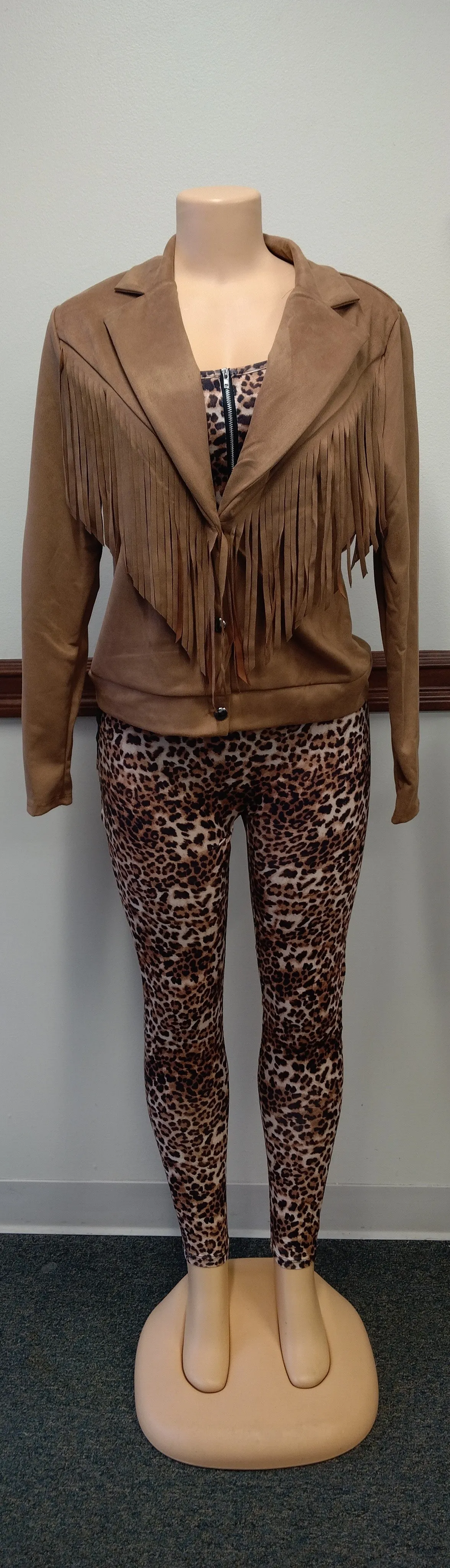 Fringe Faux Suede Blazer Jacket Available in Sizes M-XL