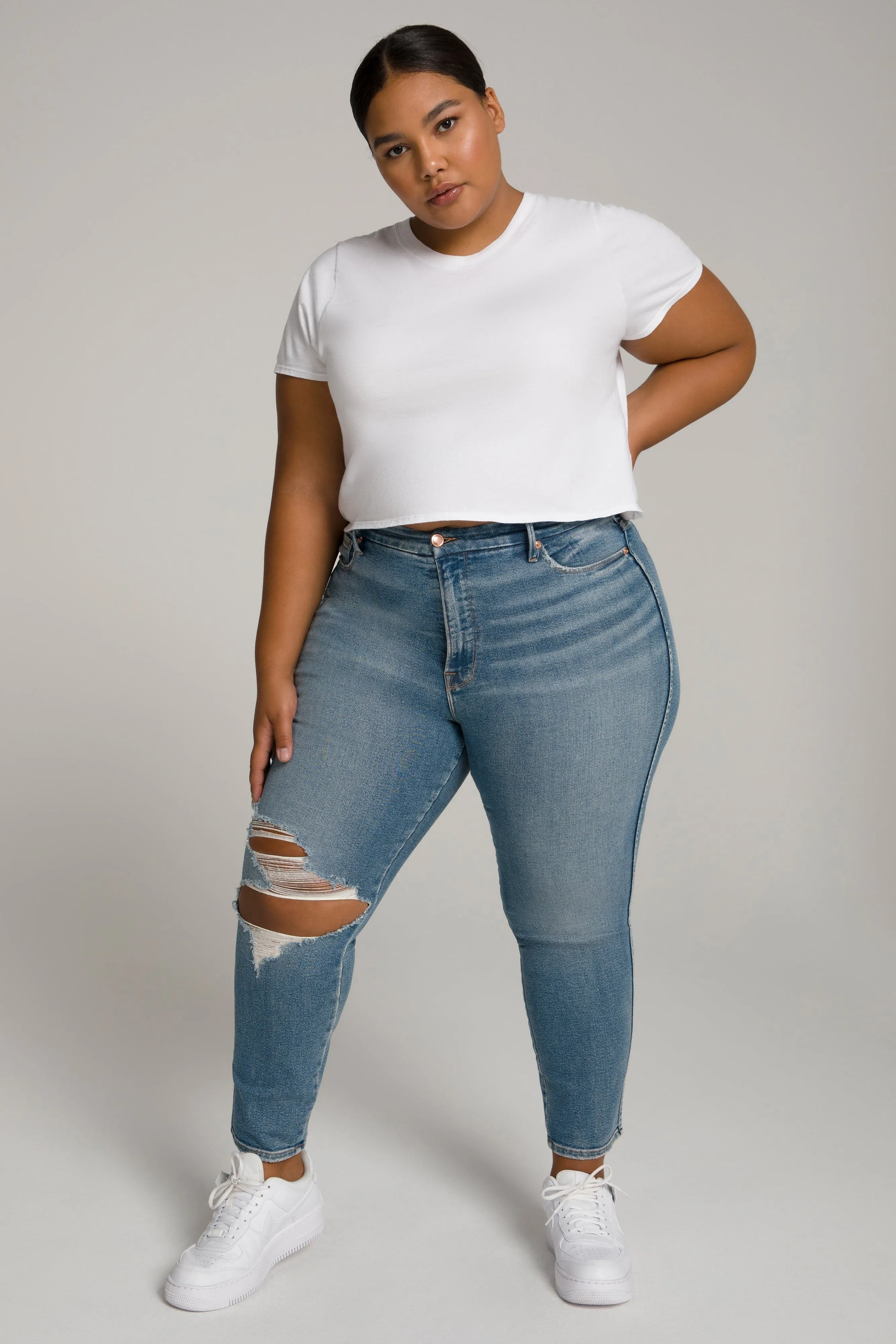 GOOD CURVE SKINNY CROP | BLUE480