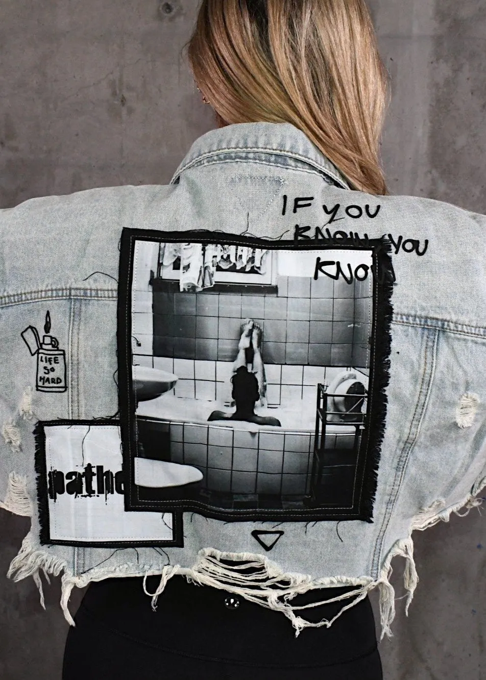 GOOD ON MY OWN Crop Denim Jacket