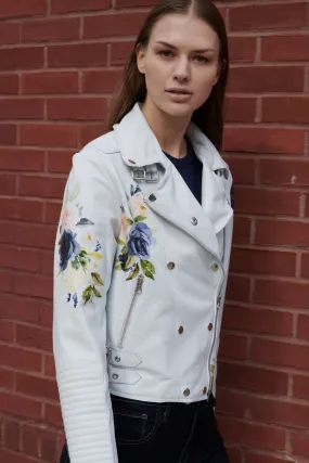 Harley Floral Leather Moto Jacket