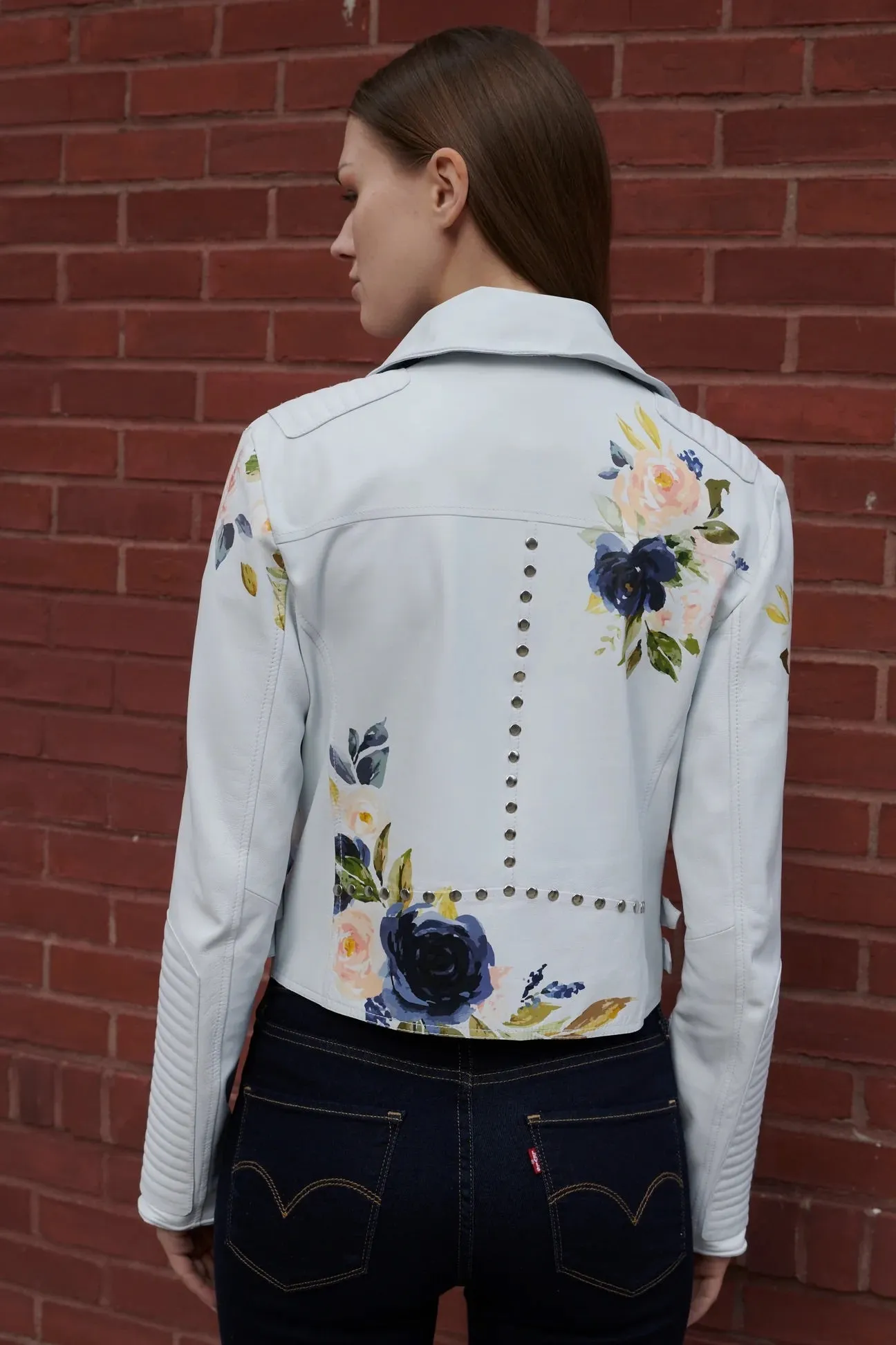 Harley Floral Leather Moto Jacket
