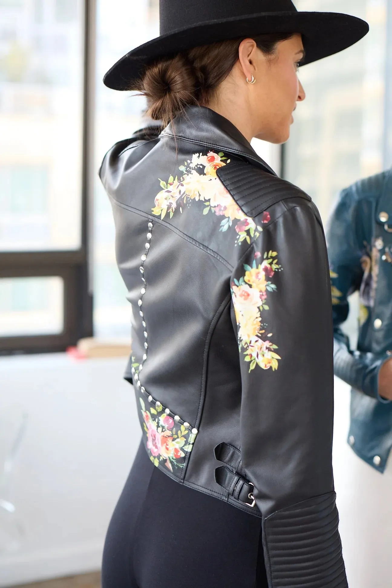 Harley Floral Leather Moto Jacket