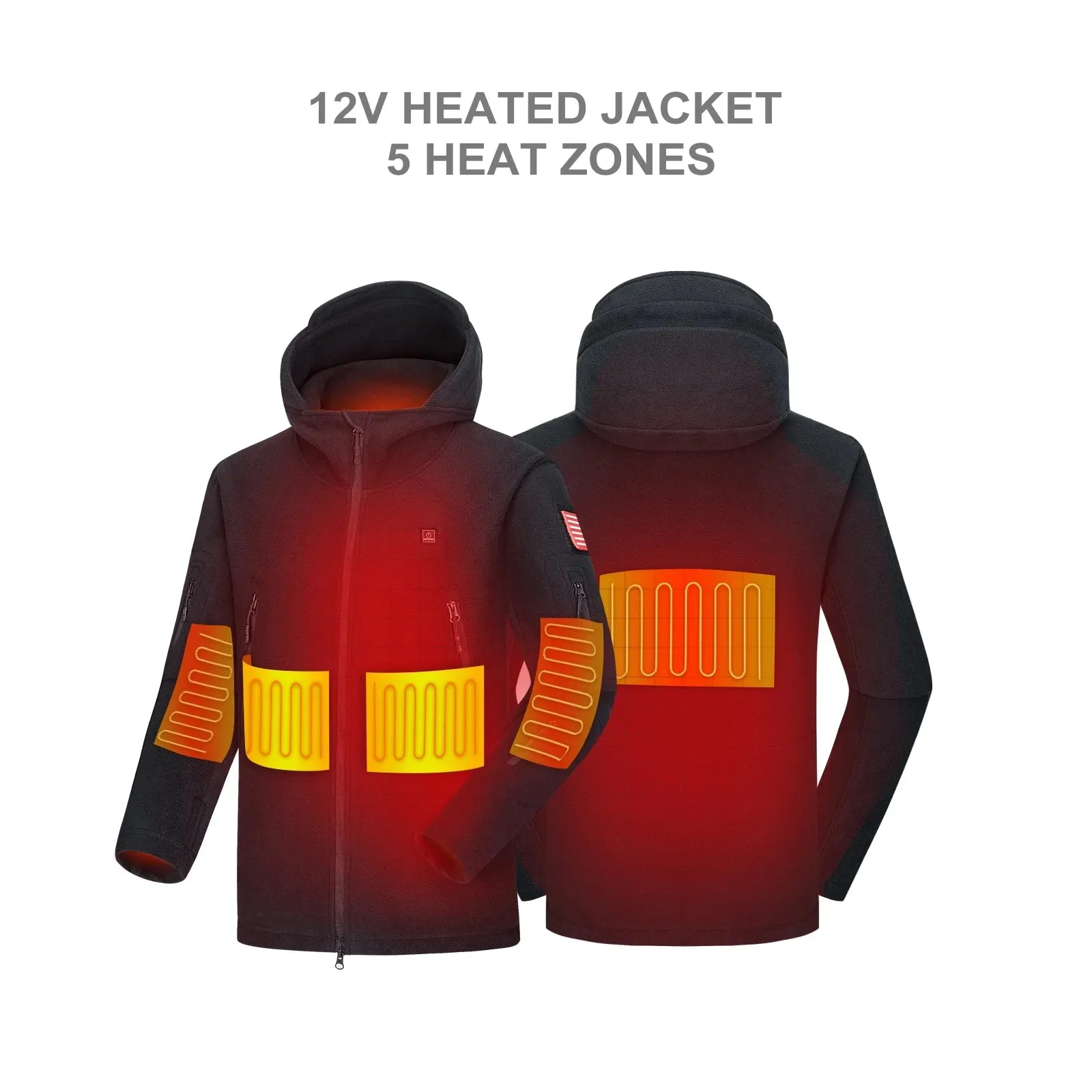 Heated Jacket Polar Fleece for Women, Heated Hoodie with 12V Battery Pack, Electric Heating Coat for Winter Outdoor