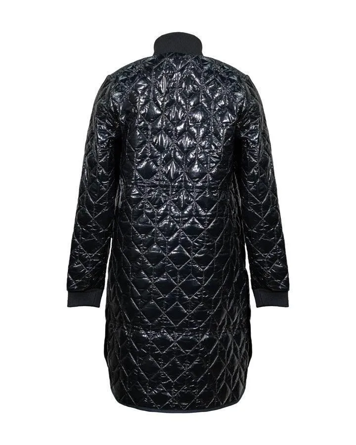 Ilse Jacobsen Glossy Long Quilted Jacket
