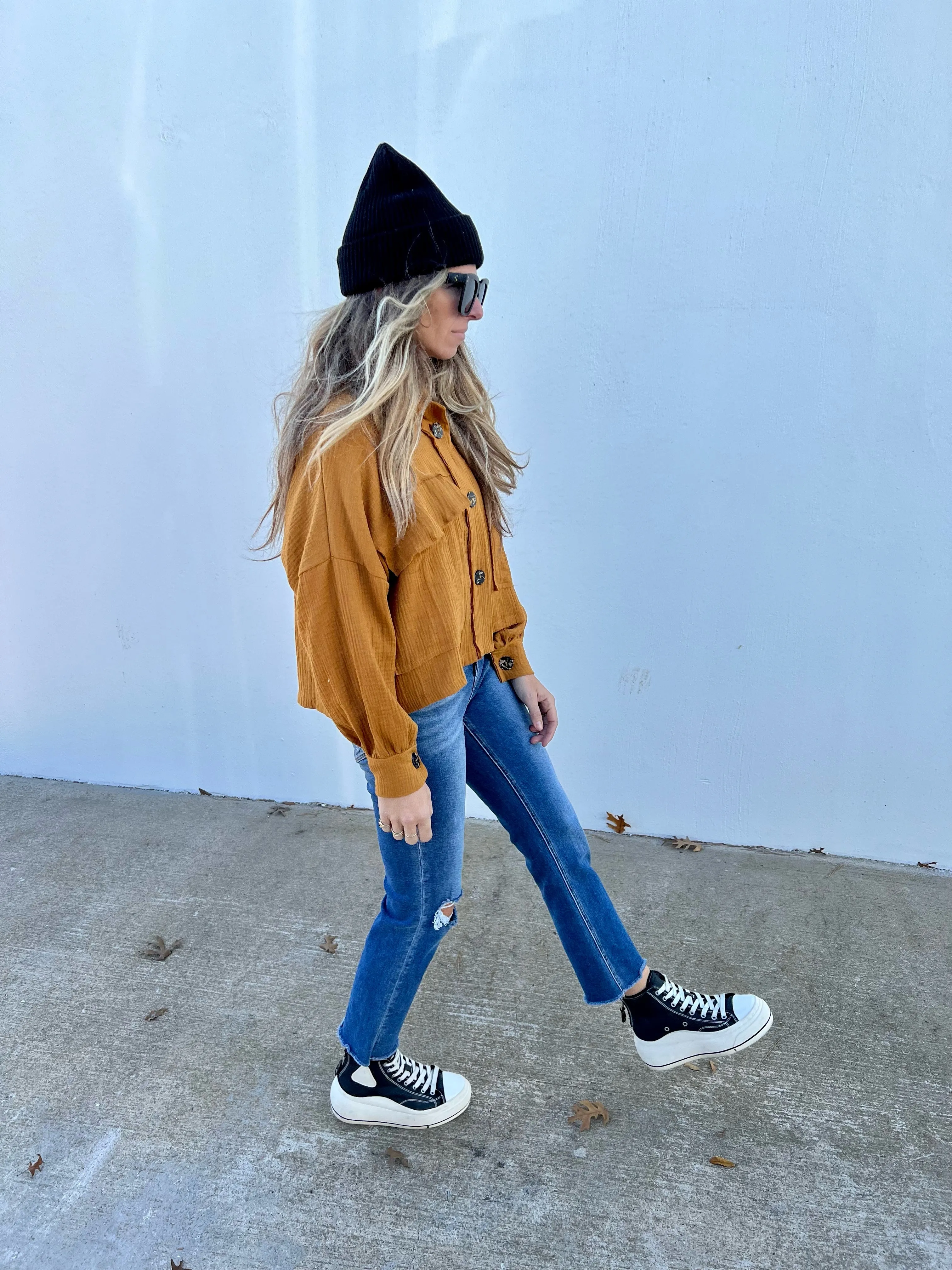 James Cropped Shirt Jacket