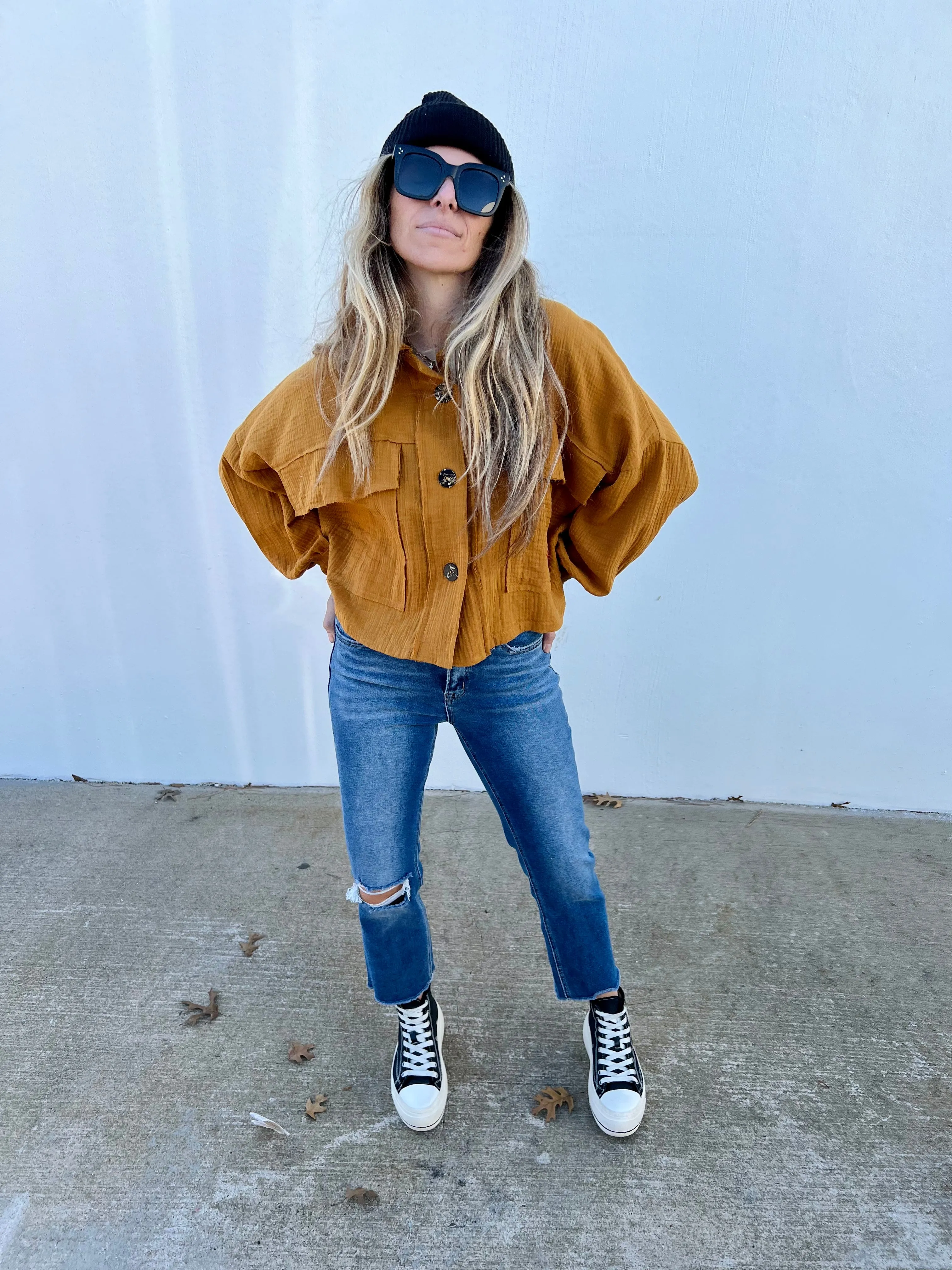 James Cropped Shirt Jacket