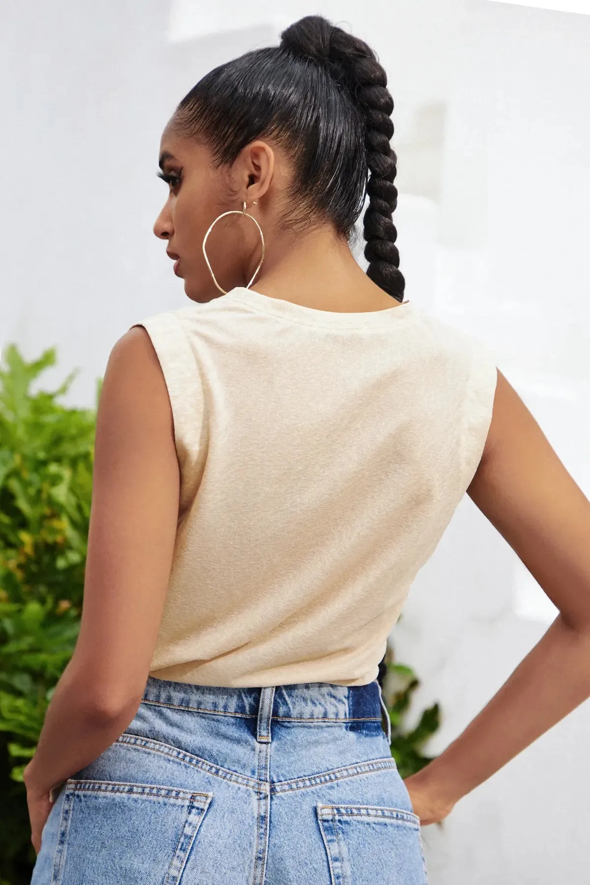 Knot Front Crop Tank Top
