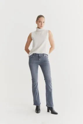 Laura - Mid Waist Flare Jeans - Smoke Grey