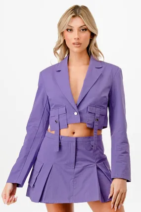 Lavender Crop Blazer