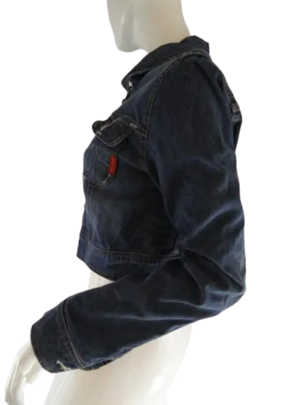 Level 99 90's Cropped Denim Jacket Blue Size M SKU 000058