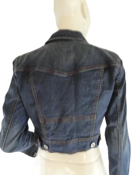 Level 99 90's Cropped Denim Jacket Blue Size M SKU 000058