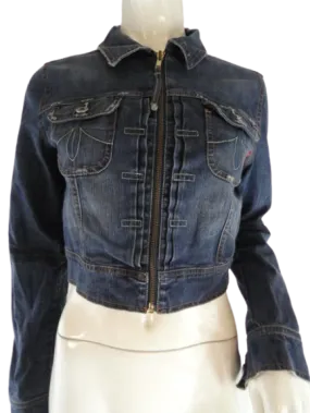 Level 99 90's Cropped Denim Jacket Blue Size M SKU 000058
