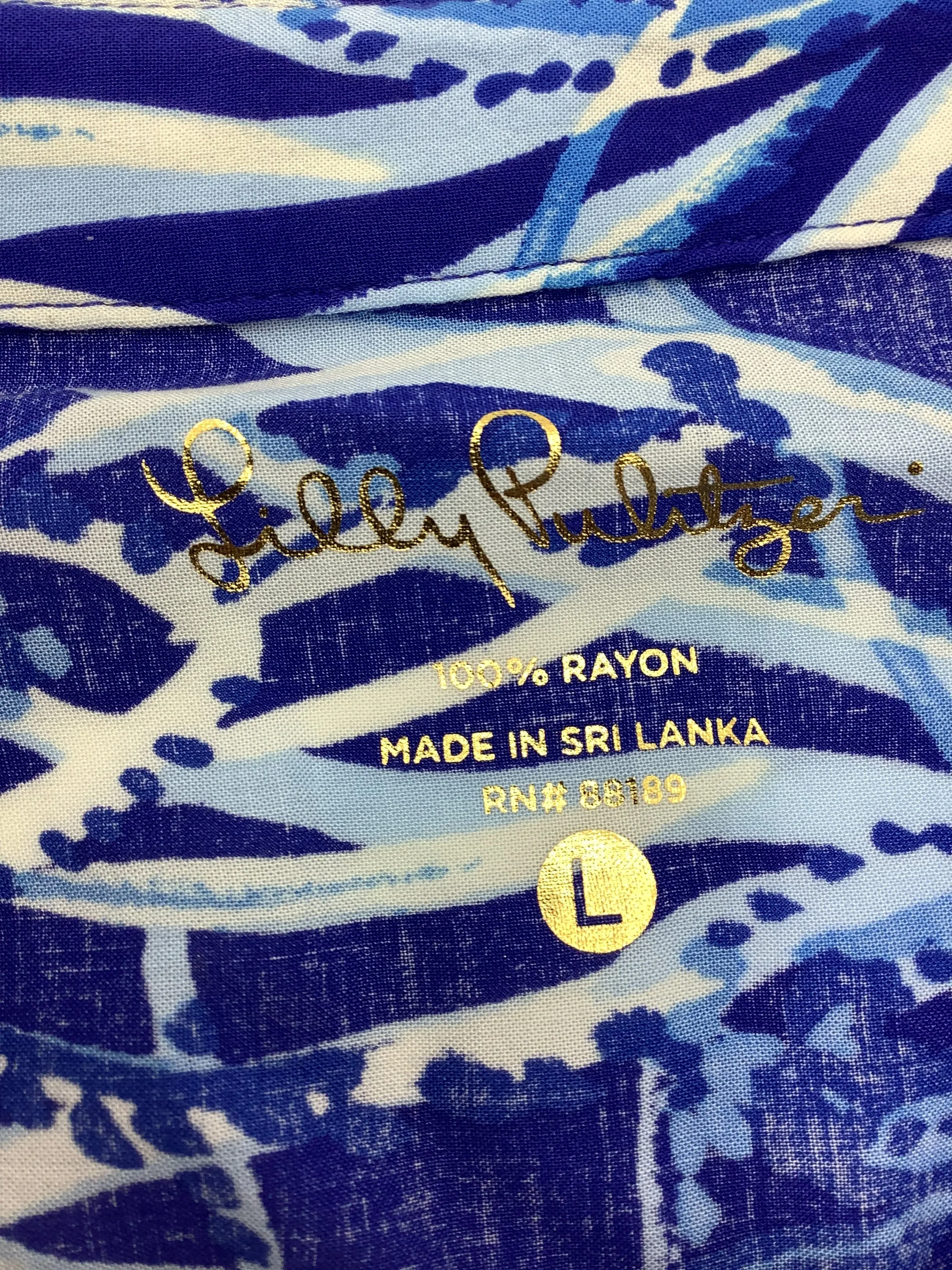 Lilly Pulitzer Shirt Button Up Print Size: L