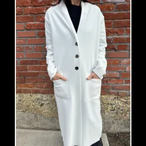 Long Fleece Cardigan/Duster - Henriette Steffensen - Off White - 7162W