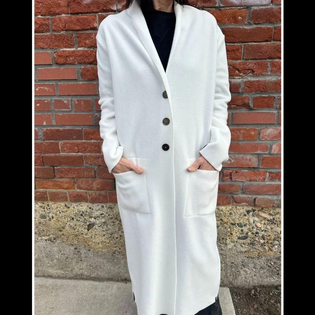 Long Fleece Cardigan/Duster - Henriette Steffensen - Off White - 7162W