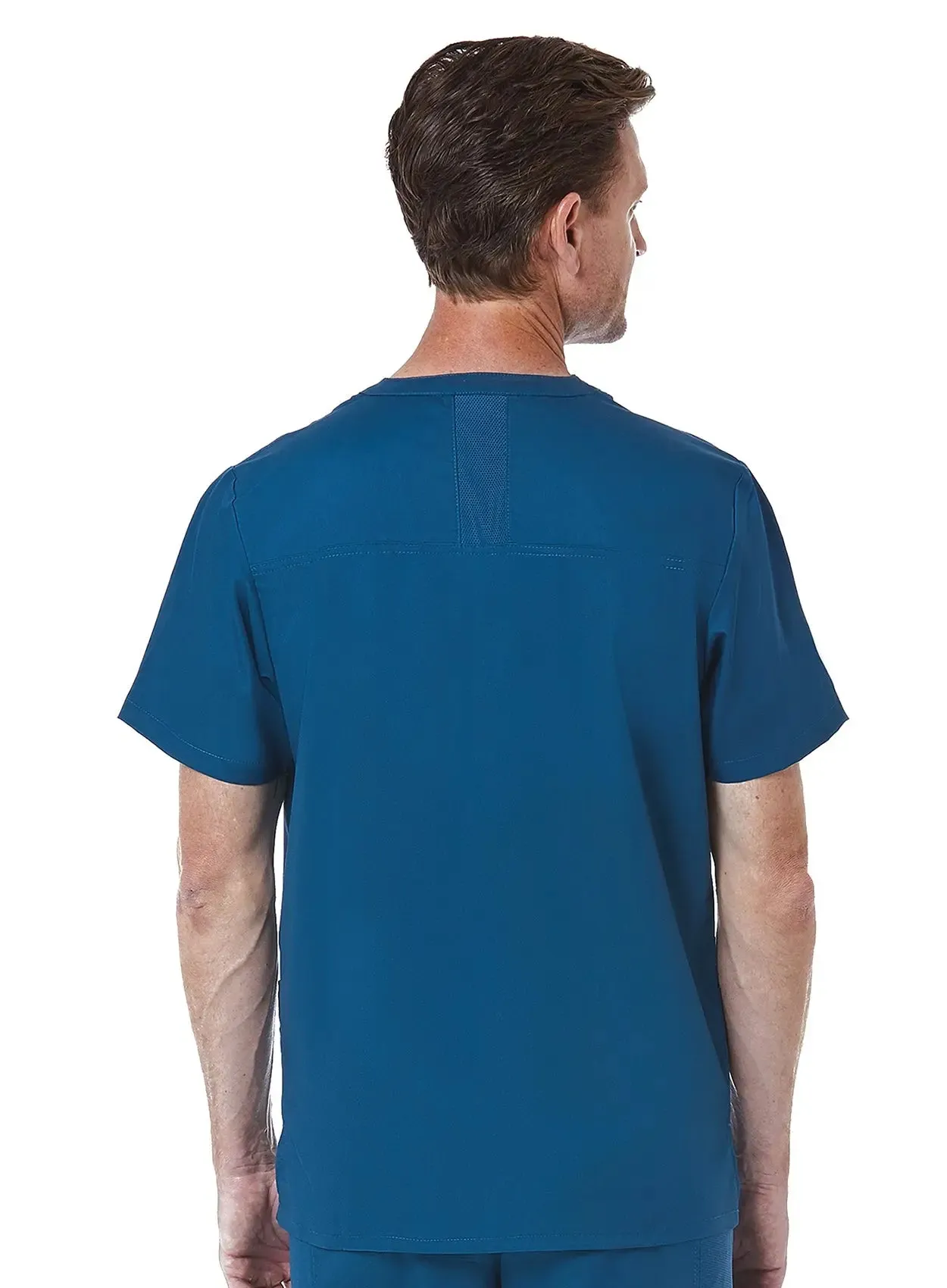 Maevn Men back Mesh Panel 3-Pocket V-Neck Top