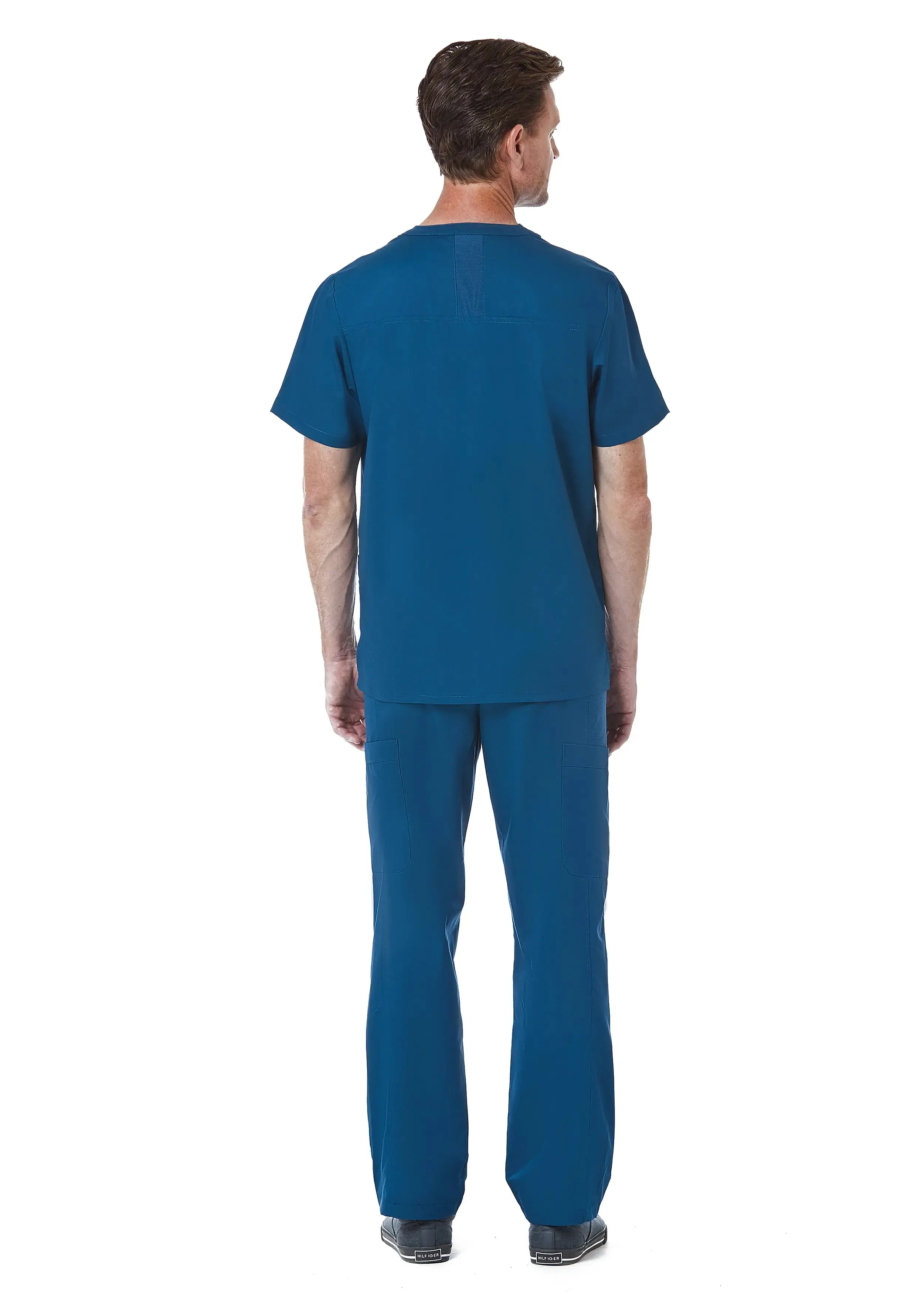 Maevn Men back Mesh Panel 3-Pocket V-Neck Top