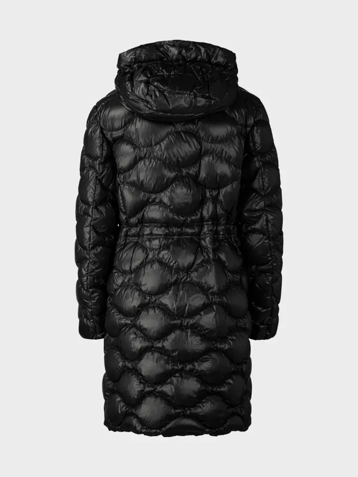 Marc Cain Sports Black Quilted Coat With Hood VS 11.06 W43 COL 900