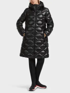 Marc Cain Sports Black Quilted Coat With Hood VS 11.06 W43 COL 900
