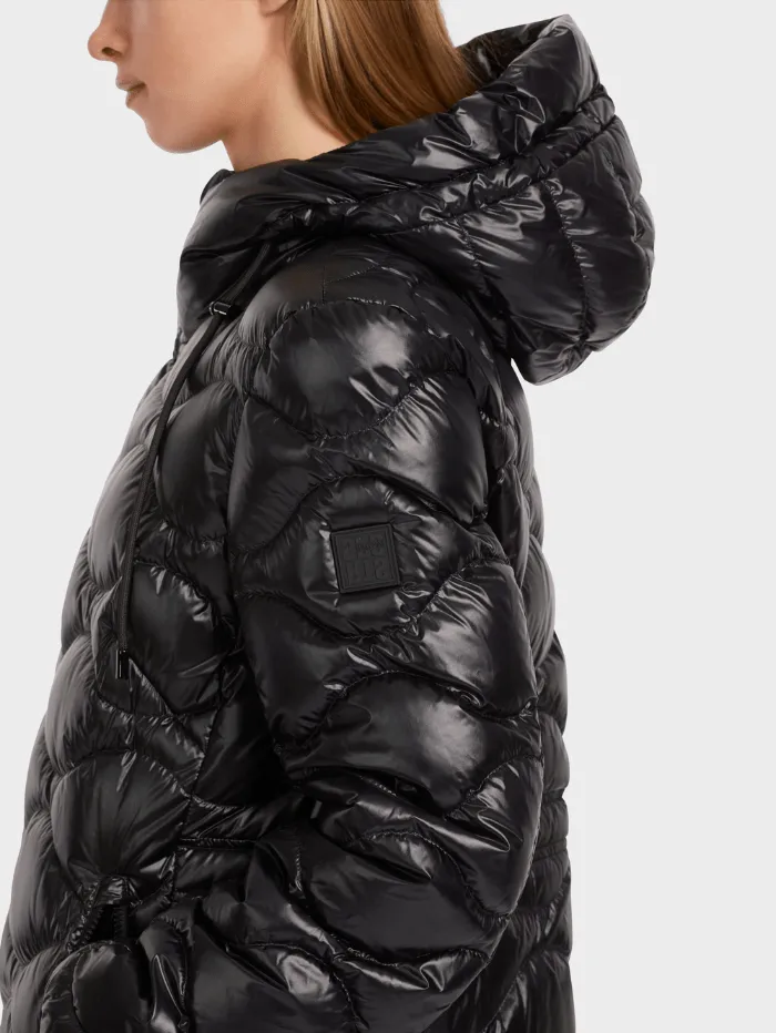 Marc Cain Sports Black Quilted Coat With Hood VS 11.06 W43 COL 900