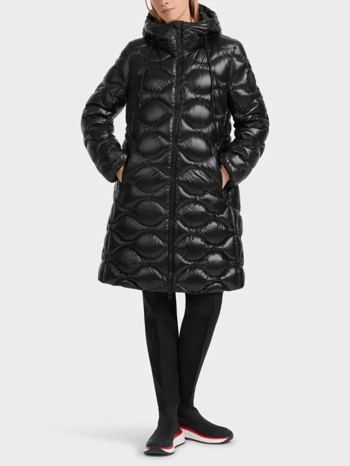 Marc Cain Sports Black Quilted Coat With Hood VS 11.06 W43 COL 900