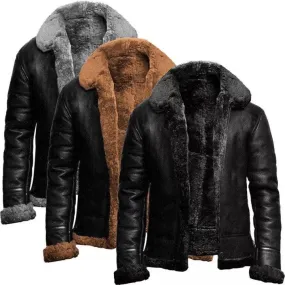 Men's Fleece-Lined Lapel Jacket