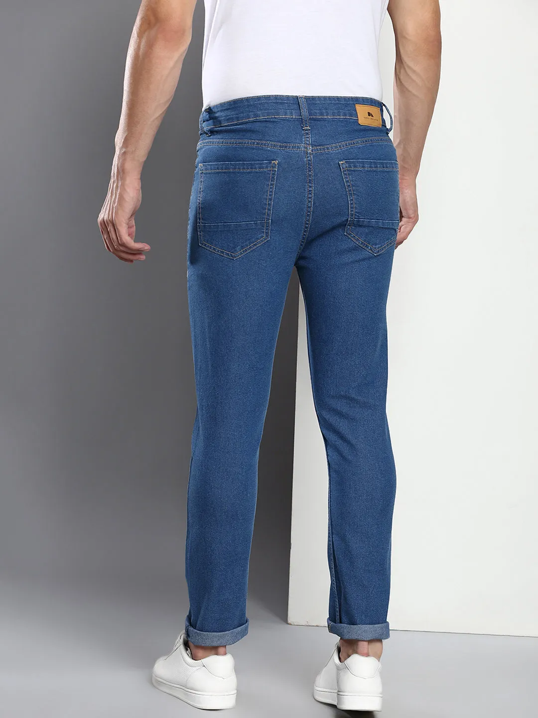 Men's Medium Indigo Slim Fit Mid Rise Denim Jeans