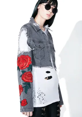 Midnight Desert Rose Distressed Jacket