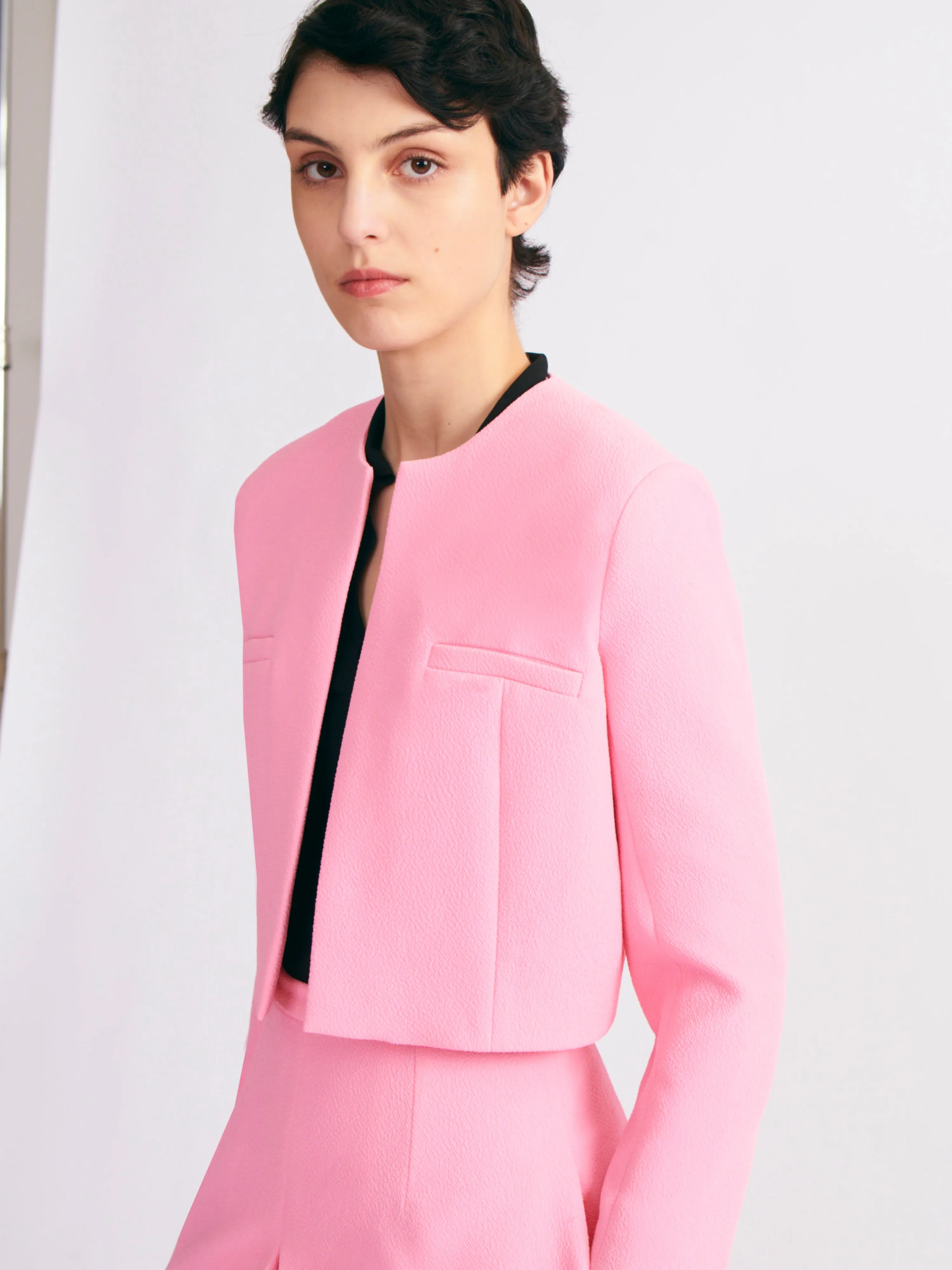Mirca Jacket In Pink Double Crepe